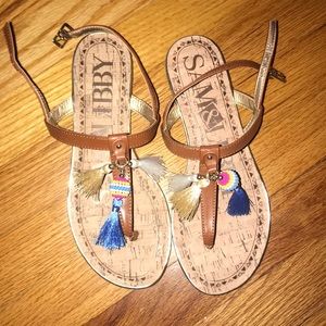 sam & libby - brown sandals with colorful details